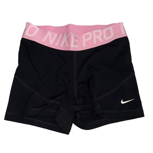 Nike Black and Pink Athletic Shorts with Compression Fit - Picture 1 of 5